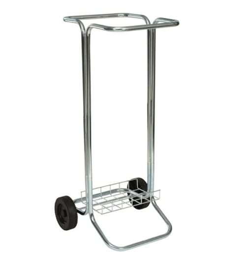 Affaldsstativ, stål blank, galvaniseret stål, 100 l