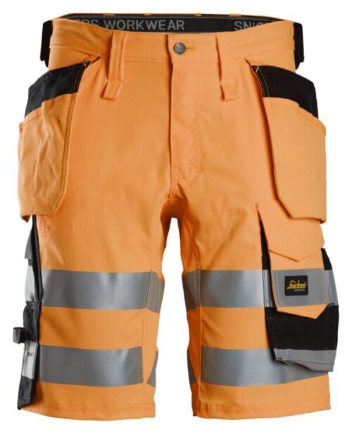 Snickers High-Vis arbejdsshorts med stretch og hylsterlommer