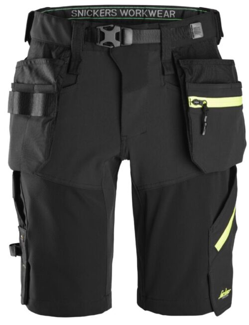 Snickers FlexiWork arbejdsshorts i softshellstretch med hylsterlommer
