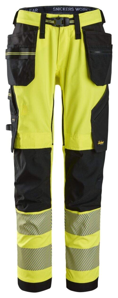 Snickers High-Vis stretch arbejdsbukser med hylsterlommer
