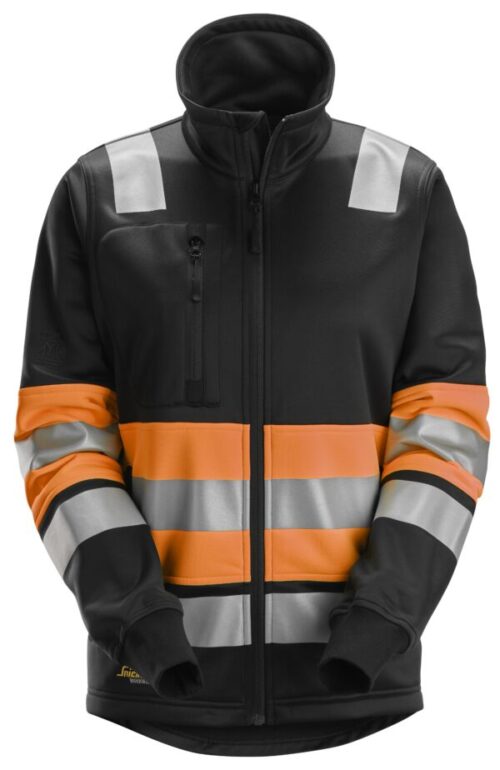 Snickers High-Vis dame sweatjakke med lang lynlås