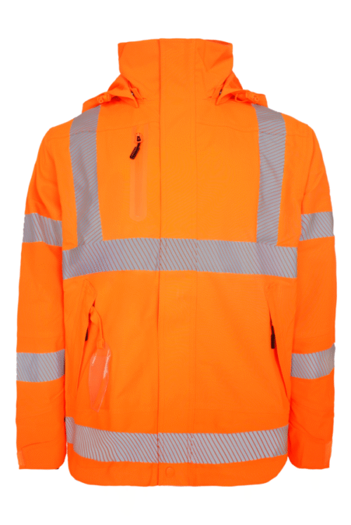 Hi-Vis åndbar regnjakke i stræk kvalitet