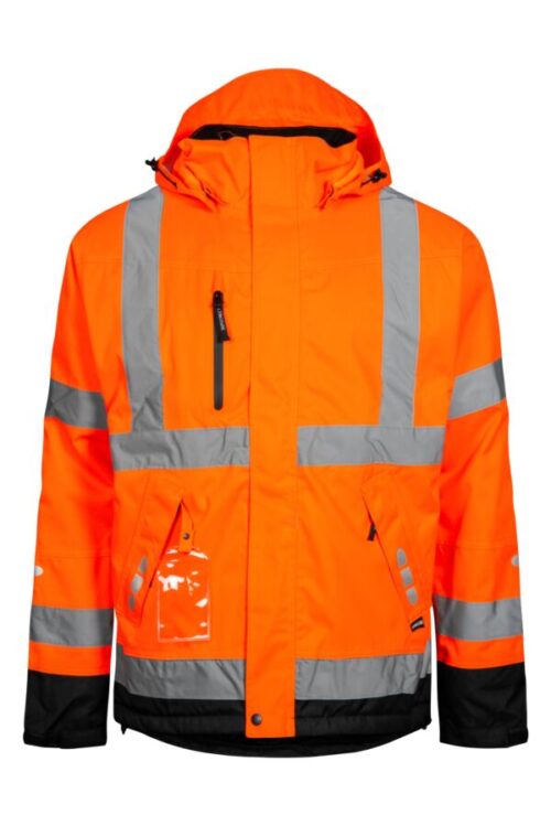 Åndbar Hi-Vis vinterregnjakke i robust og slidstærk håndværker kvalitet