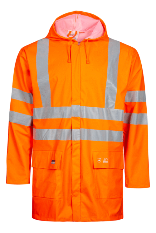 Hi-Vis regnjakke i PU kvalitet