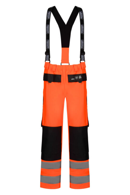 Hi-Vis regnbukser i kraftig PU/PVC kvalitet