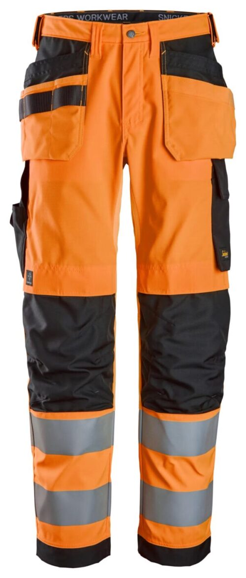 Snickers High-Vis bukser med hylsterlommer Klasse 2