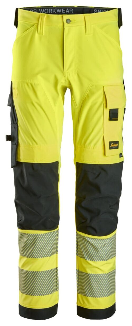 Snickers High-Vis bukser i 4-vejs stretch Klasse 2