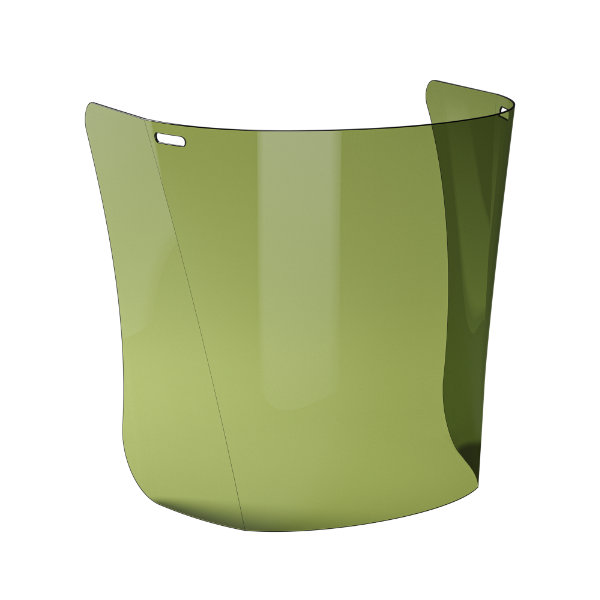 Grønt visir af polykarbonat Grønt visir af polykarbonat