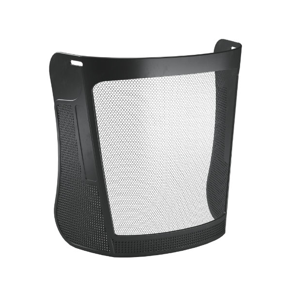 Visir med trådnet af ætset stål Visir med trådnet af ætset stål