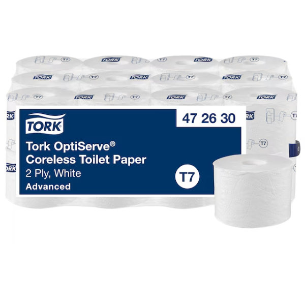 Tork OptiServe® Dispenser Toiletpapir uden hylse Hvid T7 Tork OptiServe® Dispenser Toiletpapir uden hylse Hvid T7