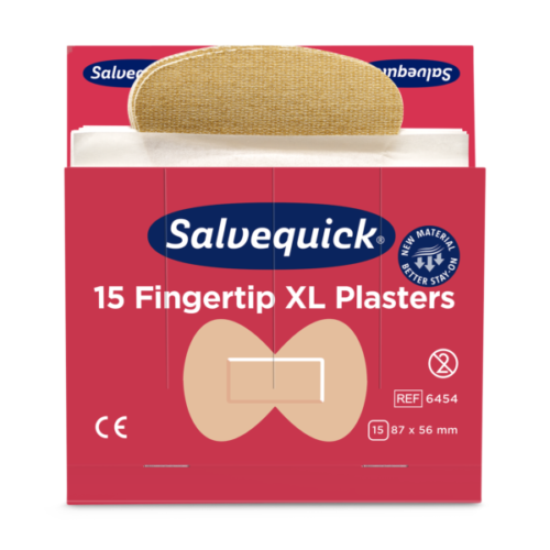 XL Fingertip Plasters Textile 15 pcs 6 Refill